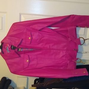 Pink leather short set